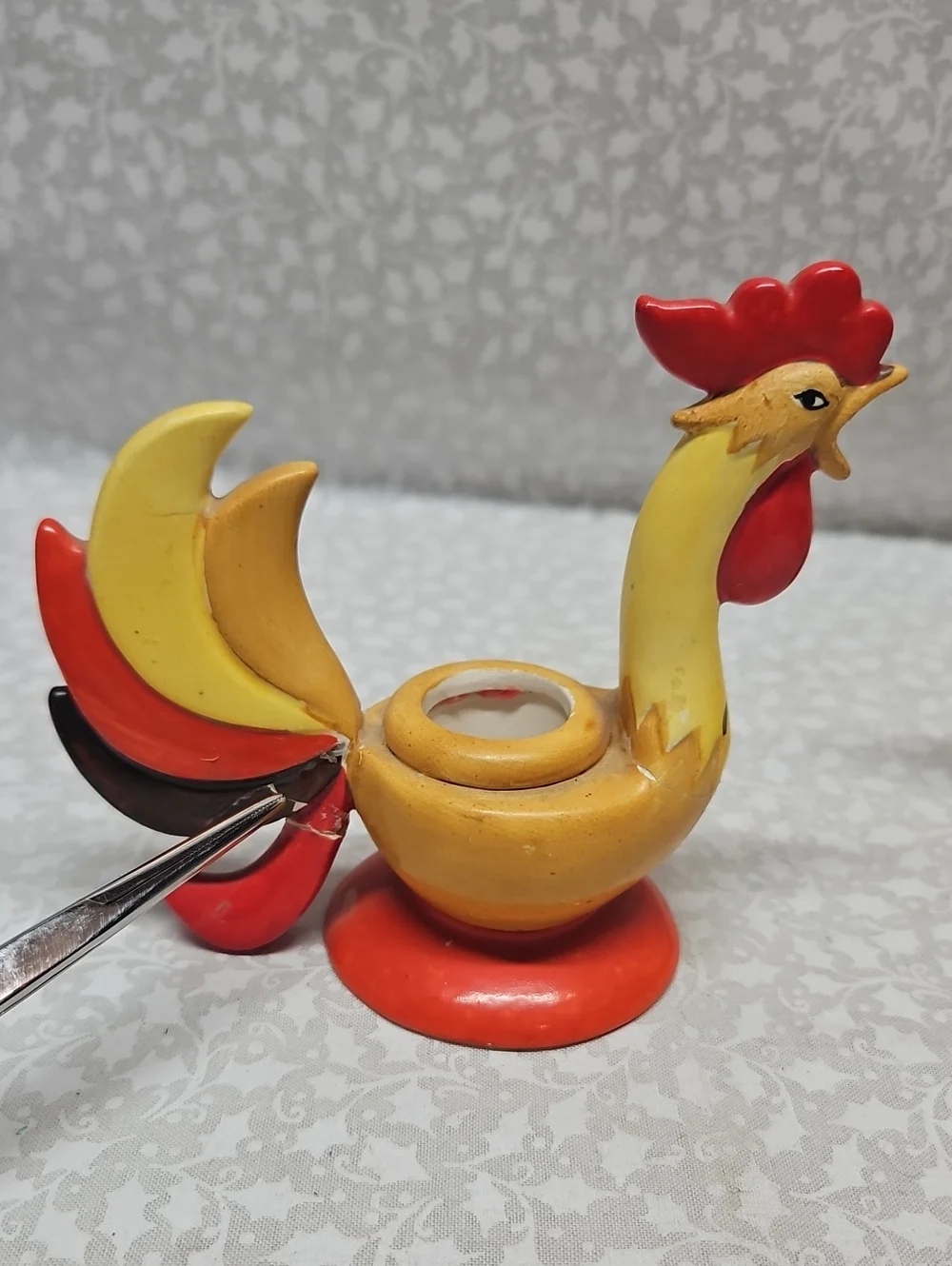 1960 Holt Howard Rooster Candlestick Holders Fall Thanksgiving Japan